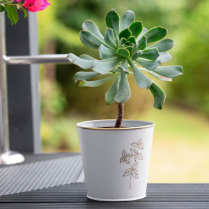 Osłonka metalowa do doniczki 14cm biała Basiliana